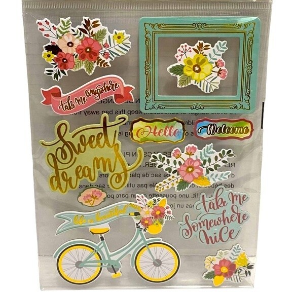 Crafters Square 12pc Sweet Dreams Foil Stickers - Picture 2 of 2